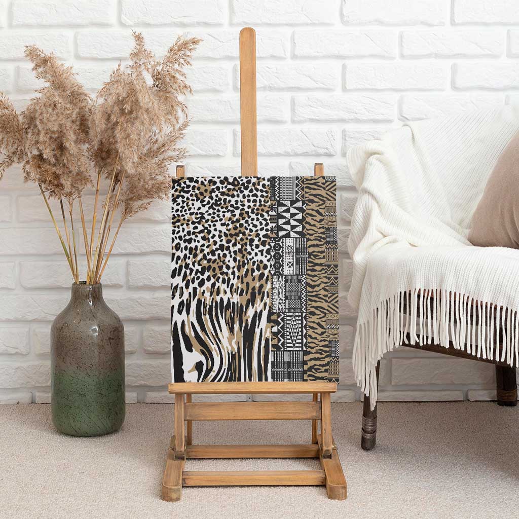Africa Tribal Pattern Mixed Leopard Skin Canvas Wall Art - Wonder Print Shop
