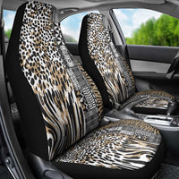 Africa Tribal Pattern Mixed Leopard Skin Car Seat Cover - Wonder Print Shop