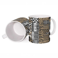 Africa Tribal Pattern Mixed Leopard Skin Ceramic Mug - Wonder Print Shop