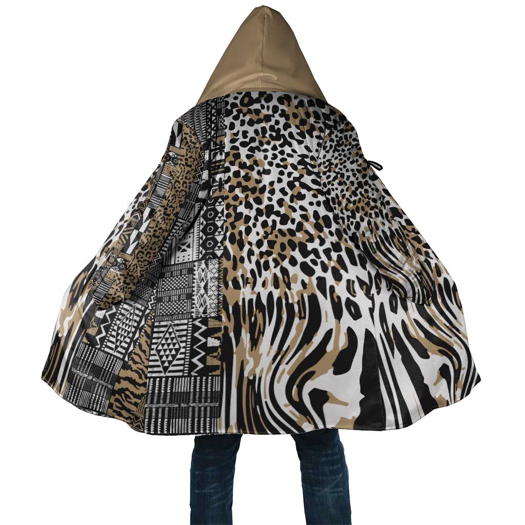 Africa Tribal Pattern Mixed Leopard Skin Cloak - Wonder Print Shop