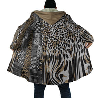 Africa Tribal Pattern Mixed Leopard Skin Cloak - Wonder Print Shop