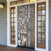 Africa Tribal Pattern Mixed Leopard Skin Door Cover - Wonder Print Shop