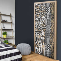 Africa Tribal Pattern Mixed Leopard Skin Door Cover - Wonder Print Shop