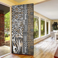 Africa Tribal Pattern Mixed Leopard Skin Door Cover - Wonder Print Shop