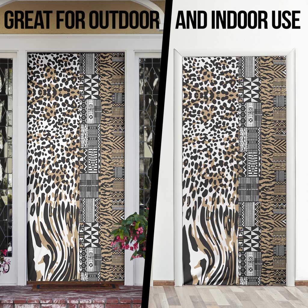 Africa Tribal Pattern Mixed Leopard Skin Door Cover - Wonder Print Shop