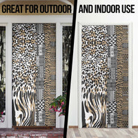 Africa Tribal Pattern Mixed Leopard Skin Door Cover - Wonder Print Shop