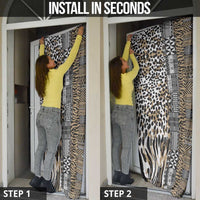 Africa Tribal Pattern Mixed Leopard Skin Door Cover - Wonder Print Shop
