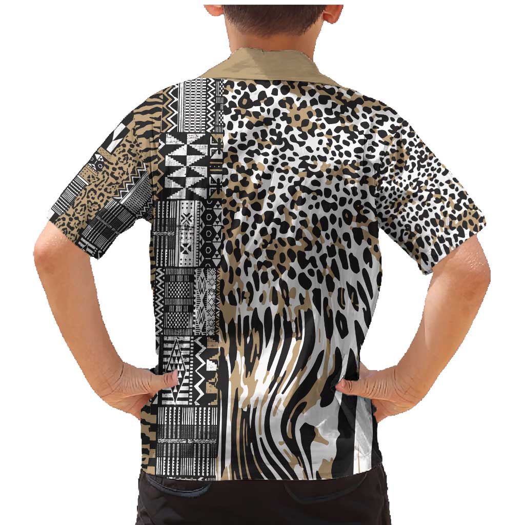Africa Tribal Pattern Mixed Leopard Skin Family Matching Mermaid Dress and Hawaiian Shirt - Wonder Print Shop
