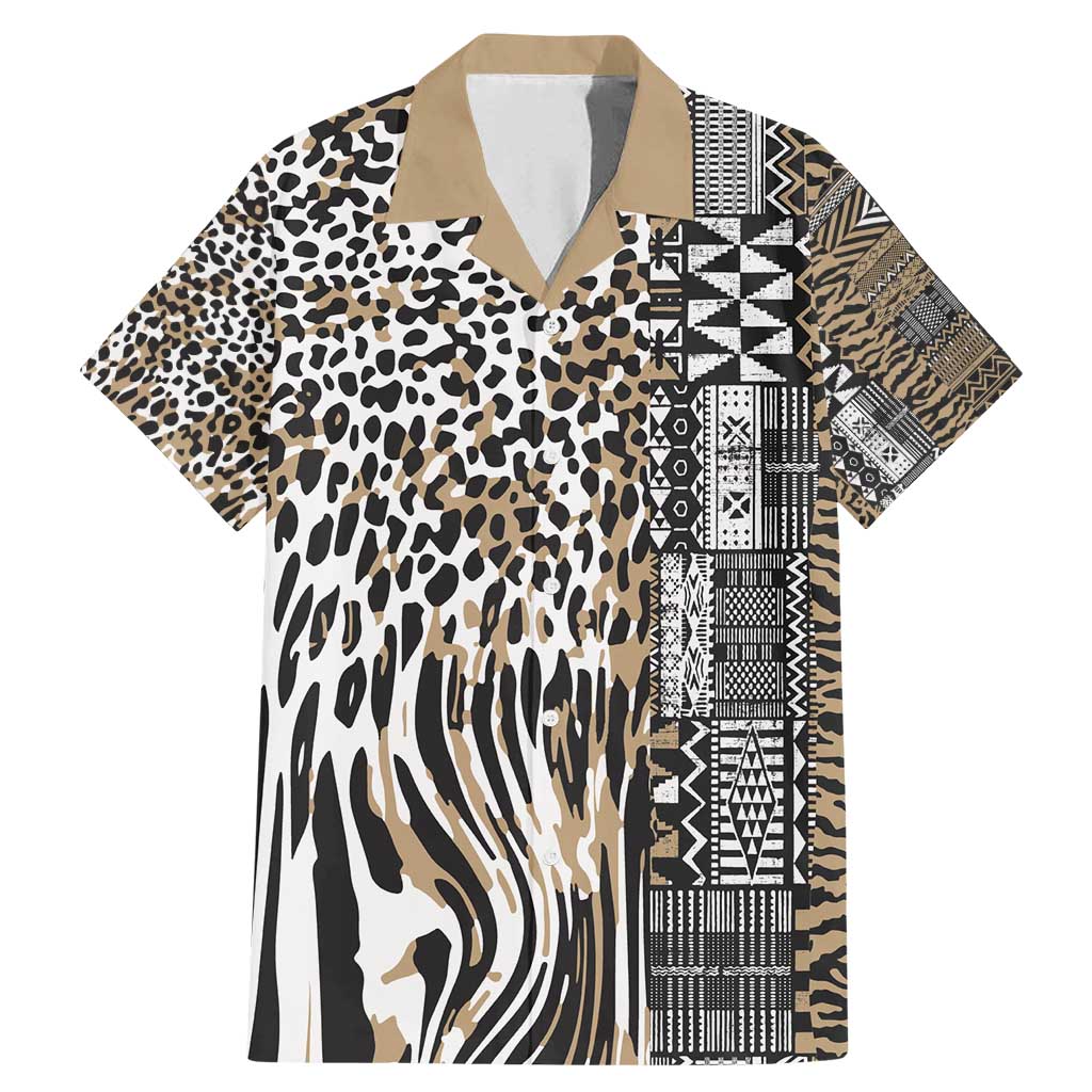 Africa Tribal Pattern Mixed Leopard Skin Family Matching Mermaid Dress and Hawaiian Shirt - Wonder Print Shop