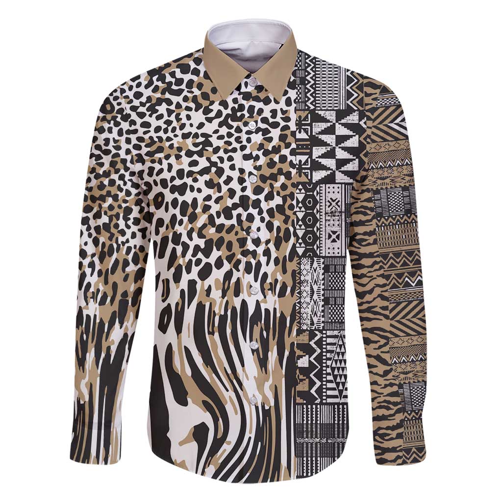 Africa Tribal Pattern Mixed Leopard Skin Family Matching Mermaid Dress and Hawaiian Shirt - Wonder Print Shop