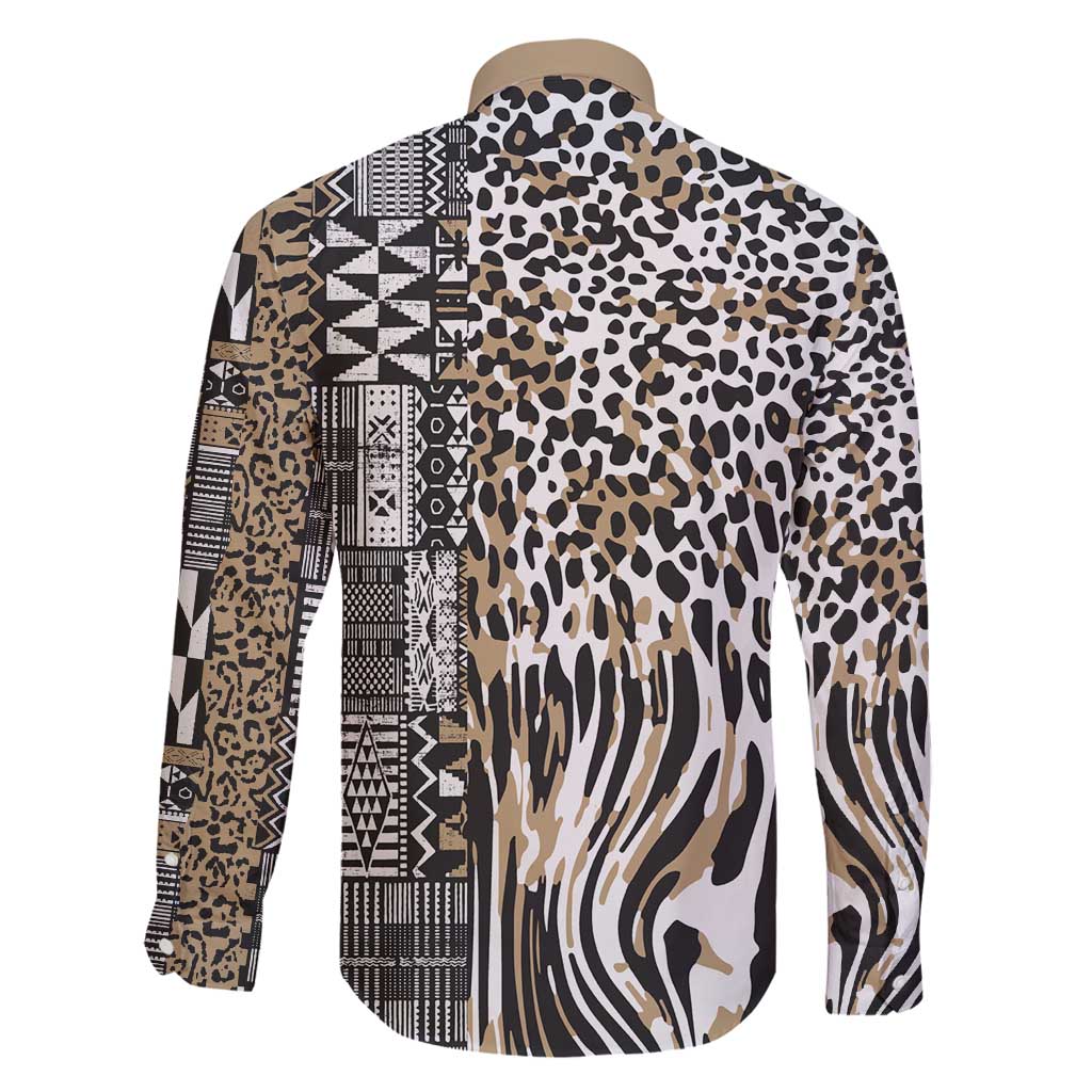 Africa Tribal Pattern Mixed Leopard Skin Family Matching Mermaid Dress and Hawaiian Shirt - Wonder Print Shop