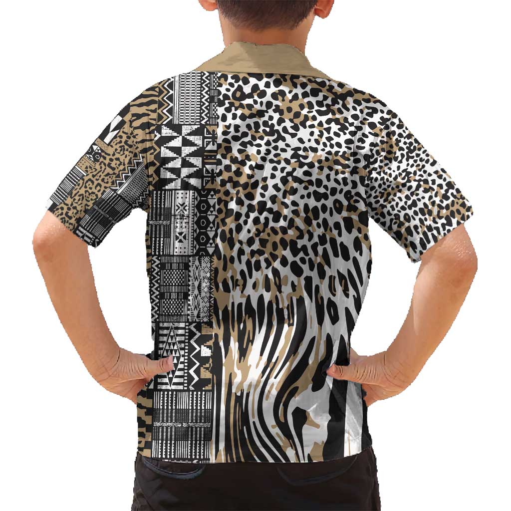 Africa Tribal Pattern Mixed Leopard Skin Family Matching Puletasi and Hawaiian Shirt - Wonder Print Shop