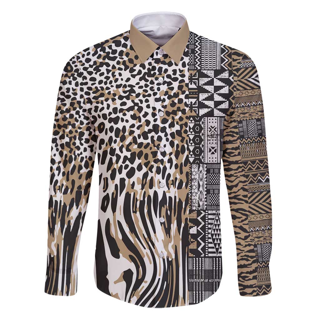 Africa Tribal Pattern Mixed Leopard Skin Family Matching Puletasi and Hawaiian Shirt - Wonder Print Shop