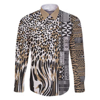Africa Tribal Pattern Mixed Leopard Skin Family Matching Puletasi and Hawaiian Shirt - Wonder Print Shop