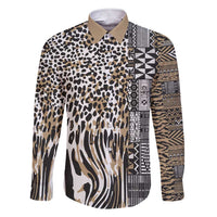 Africa Tribal Pattern Mixed Leopard Skin Family Matching Short Sleeve Bodycon Dress and Hawaiian Shirt - Wonder Print Shop