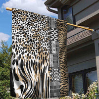 Africa Tribal Pattern Mixed Leopard Skin Garden Flag - Wonder Print Shop