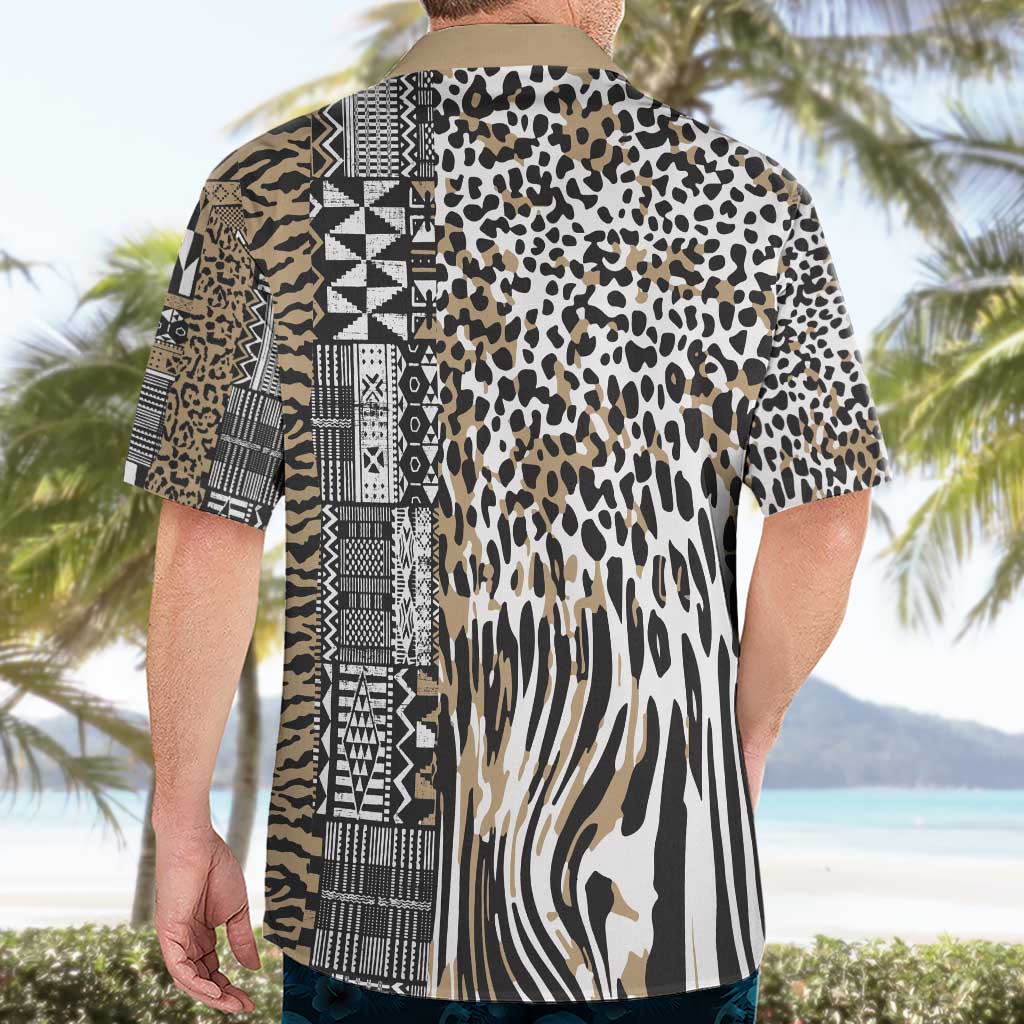 Africa Tribal Pattern Mixed Leopard Skin Hawaiian Shirt - Wonder Print Shop
