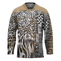 Africa Tribal Pattern Mixed Leopard Skin Hockey Jersey - Wonder Print Shop
