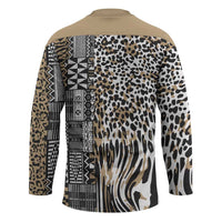 Africa Tribal Pattern Mixed Leopard Skin Hockey Jersey - Wonder Print Shop