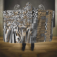 Africa Tribal Pattern Mixed Leopard Skin Hooded Blanket - Wonder Print Shop