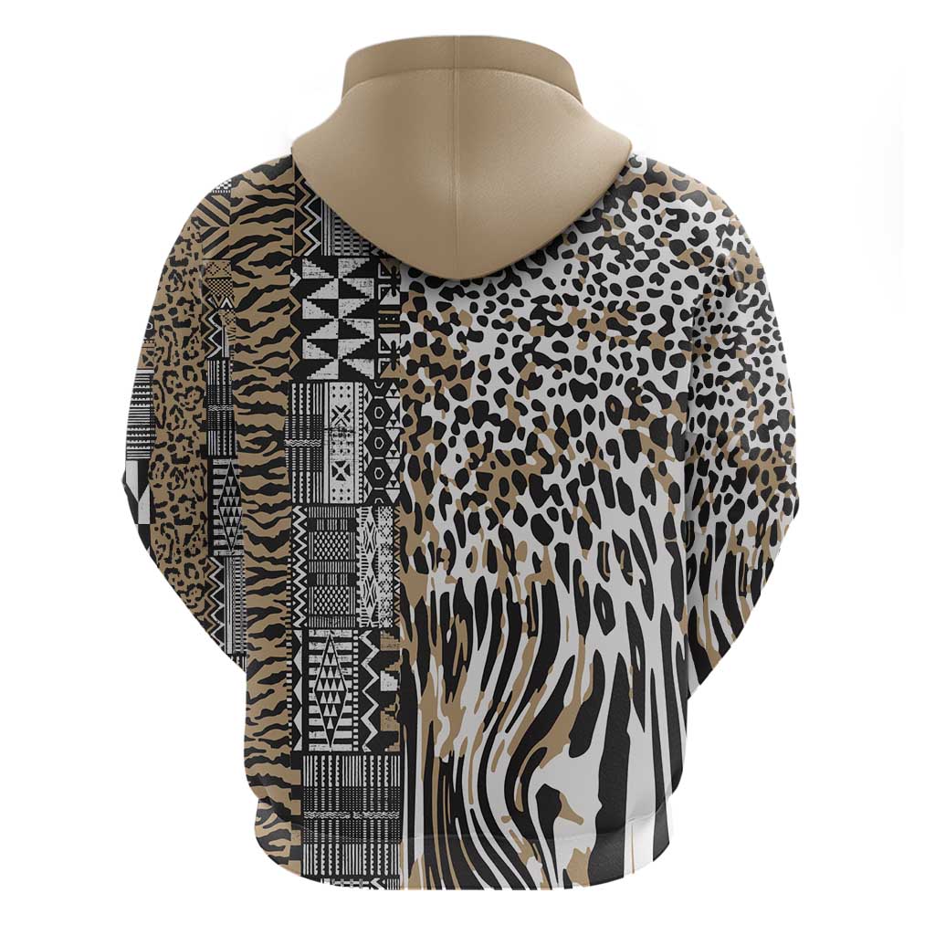 Africa Tribal Pattern Mixed Leopard Skin Hoodie - Wonder Print Shop