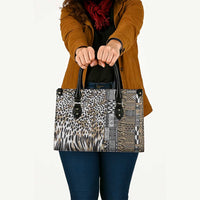 Africa Tribal Pattern Mixed Leopard Skin Leather Bag - Wonder Print Shop