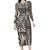 Africa Tribal Pattern Mixed Leopard Skin Long Sleeve Bodycon Dress - Wonder Print Shop