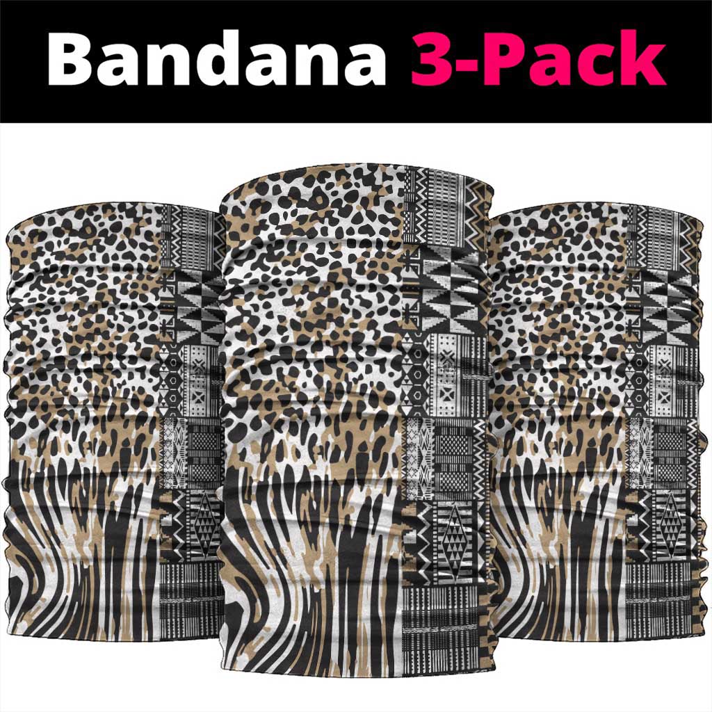 Africa Tribal Pattern Mixed Leopard Skin Neck Gaiter - Wonder Print Shop