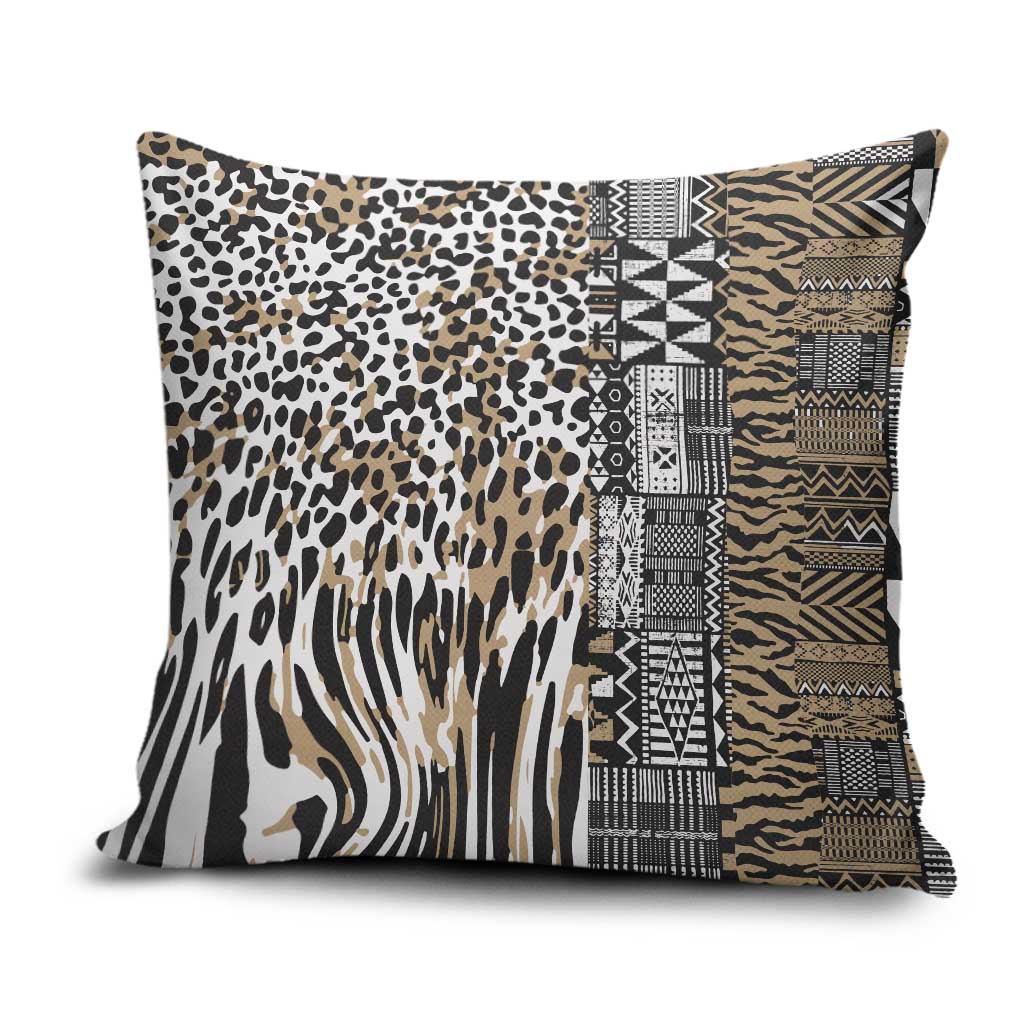 Africa Tribal Pattern Mixed Leopard Skin Pillow Cover - Wonder Print Shop