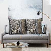 Africa Tribal Pattern Mixed Leopard Skin Pillow Cover - Wonder Print Shop