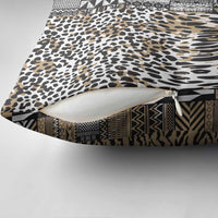 Africa Tribal Pattern Mixed Leopard Skin Pillow Cover - Wonder Print Shop