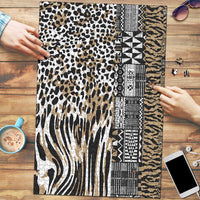 Africa Tribal Pattern Mixed Leopard Skin Puzzle - Wonder Print Shop