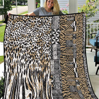 Africa Tribal Pattern Mixed Leopard Skin Quilt - Wonder Print Shop