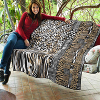 Africa Tribal Pattern Mixed Leopard Skin Quilt - Wonder Print Shop