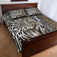 Africa Tribal Pattern Mixed Leopard Skin Quilt Bed Set - Wonder Print Shop