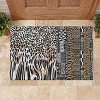 Africa Tribal Pattern Mixed Leopard Skin Rubber Doormat - Wonder Print Shop