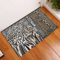 Africa Tribal Pattern Mixed Leopard Skin Rubber Doormat - Wonder Print Shop