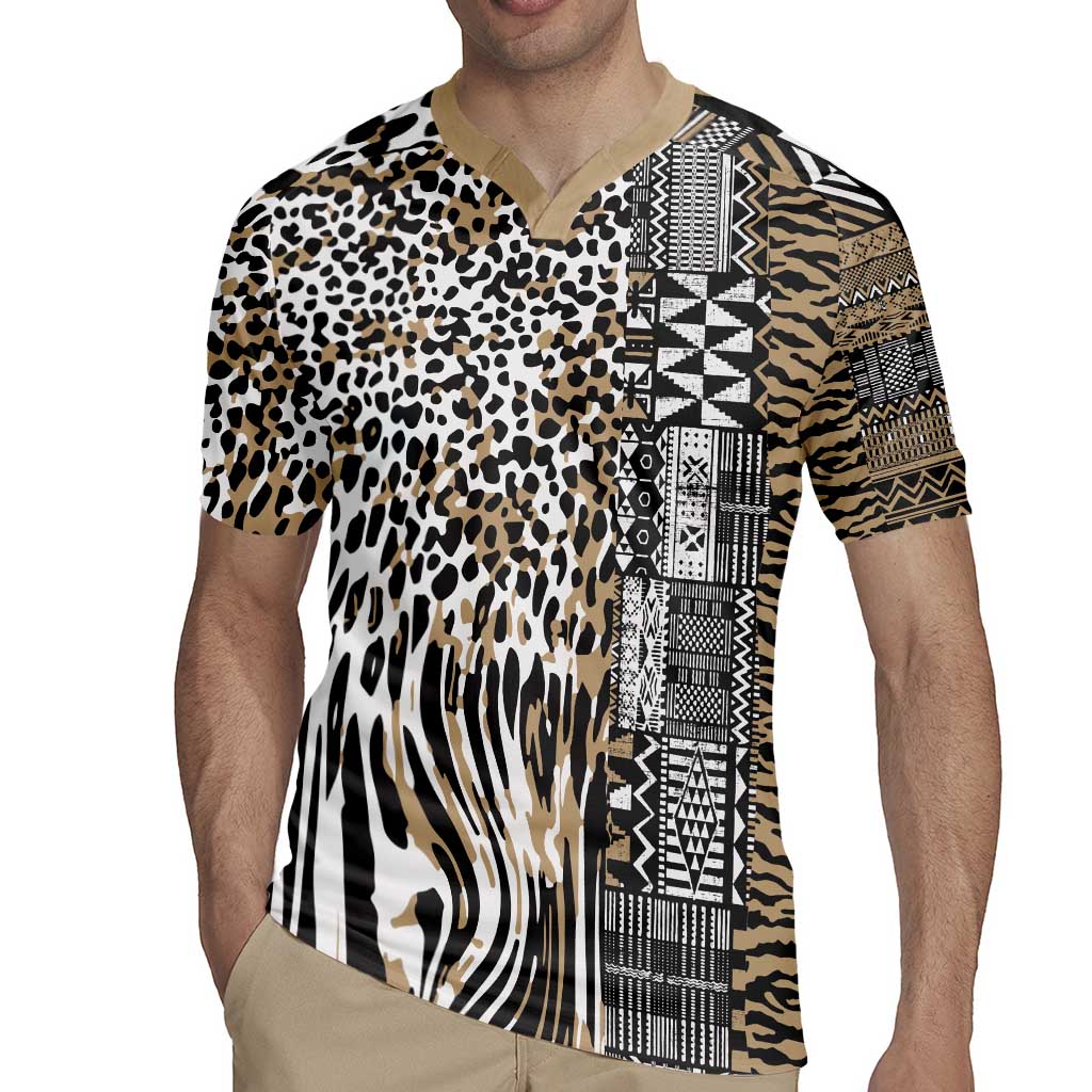 Africa Tribal Pattern Mixed Leopard Skin Rugby Jersey - Wonder Print Shop