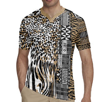 Africa Tribal Pattern Mixed Leopard Skin Rugby Jersey - Wonder Print Shop