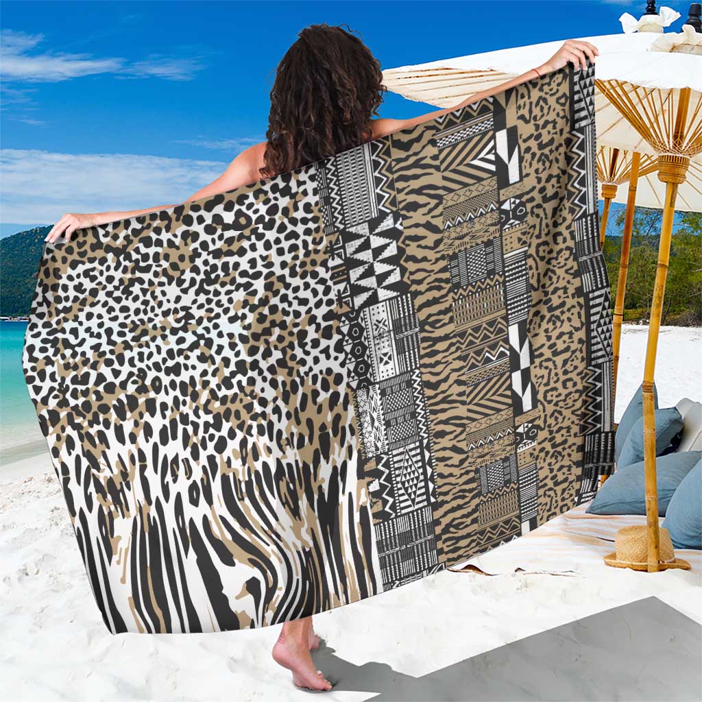 Africa Tribal Pattern Mixed Leopard Skin Sarong - Wonder Print Shop