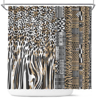 Africa Tribal Pattern Mixed Leopard Skin Shower Curtain - Wonder Print Shop