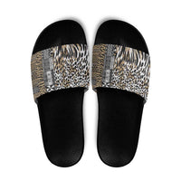 Africa Tribal Pattern Mixed Leopard Skin Slide Sandals - Wonder Print Shop