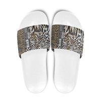 Africa Tribal Pattern Mixed Leopard Skin Slide Sandals - Wonder Print Shop