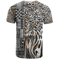 Africa Tribal Pattern Mixed Leopard Skin T Shirt - Wonder Print Shop