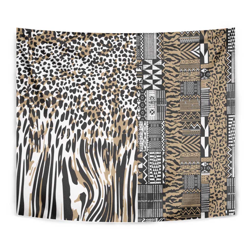 Africa Tribal Pattern Mixed Leopard Skin Tapestry - Wonder Print Shop