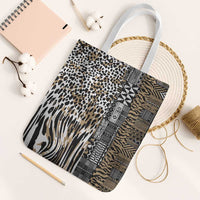 Africa Tribal Pattern Mixed Leopard Skin Tote Bag - Wonder Print Shop