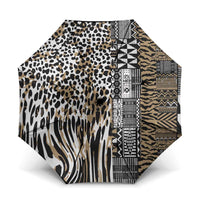 Africa Tribal Pattern Mixed Leopard Skin Umbrella - Wonder Print Shop
