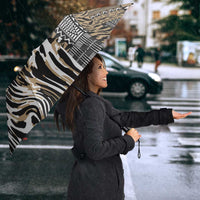Africa Tribal Pattern Mixed Leopard Skin Umbrella - Wonder Print Shop