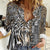 Africa Tribal Pattern Mixed Leopard Skin Women Casual Shirt - Wonder Print Shop