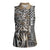 Africa Tribal Pattern Mixed Leopard Skin Women Sleeveless Polo Shirt - Wonder Print Shop